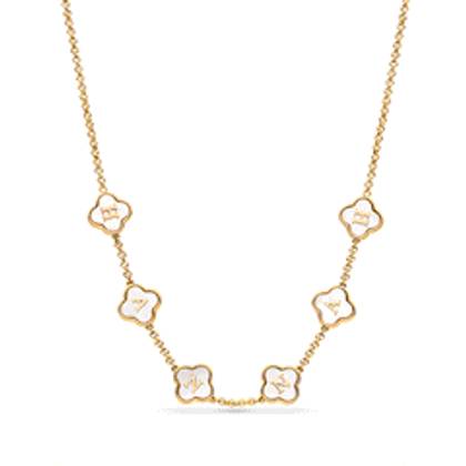 Clover Custom Name Necklace (Gold)