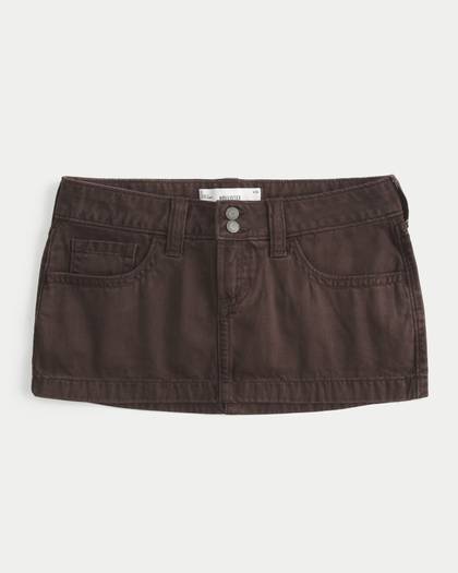 Ultra Low-Rise Denim Micro Mini Skort