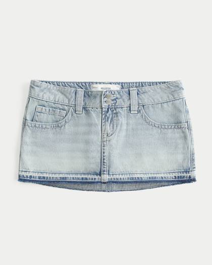 Ultra Low-Rise Denim Micro Mini Skort
