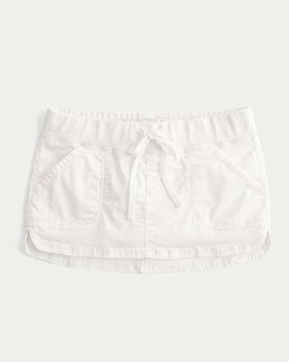Ultra Low-Rise Twill Micro Mini Skort