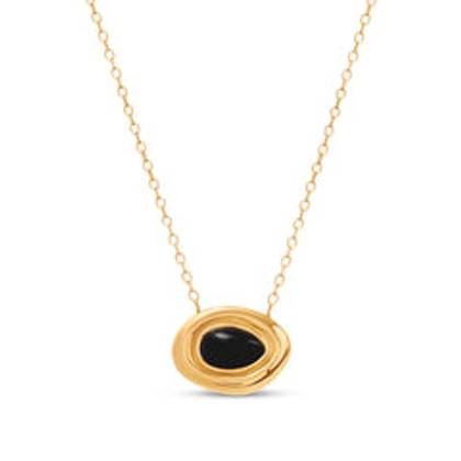 Black Onyx Molten Necklace (Gold)