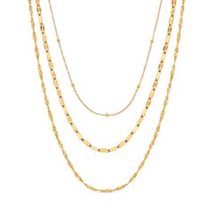 Multi-Chain Layered Necklace Set (Gold)