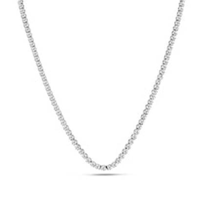 Fine Tennis Chain Necklace (Silver)
