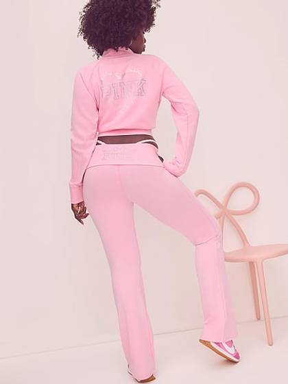 PINK x LoveShackFancy All-Day Cotton™ Foldover Flare Leggings