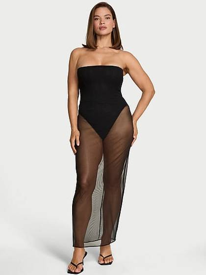 Sheer Reveal Rose Lace Corset Dress