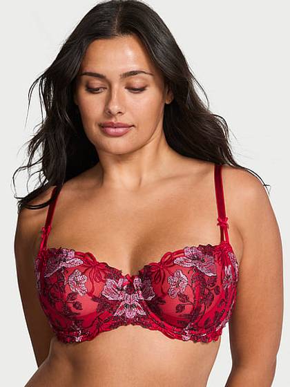 Wicked Beautiful Bows Embroidery Unlined Balconette Bra
