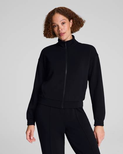 SPANX AirEssentials® Brushed Full Zip Jacket | Very Black - Black