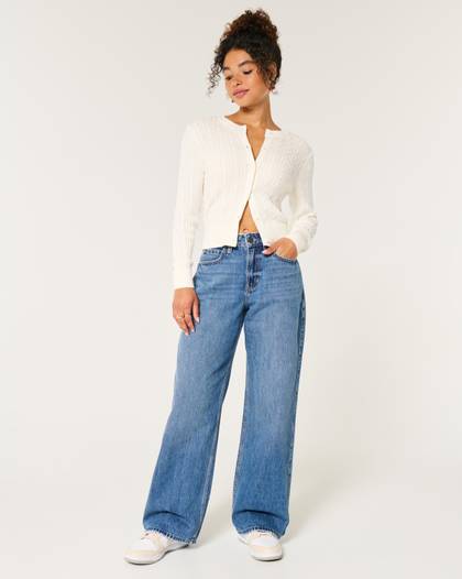 High-Rise Medium Wash Baggy Jeans