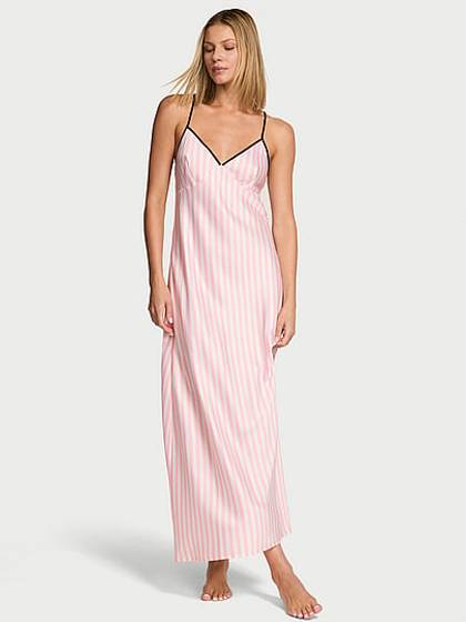 Signature Satin Cross-Back Maxi Slip Dress