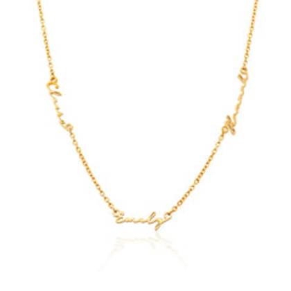 Triple Signature Name Necklace (Gold)