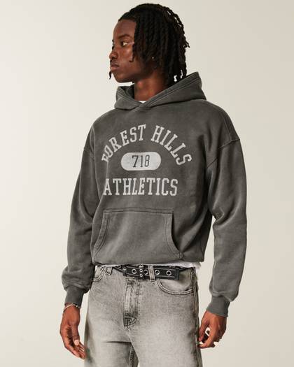 Boxy Forest Hills Athletics Graphic Hoodie