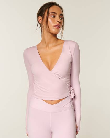 Gilly Hicks Active Recharge Long-Sleeve Wrap Top