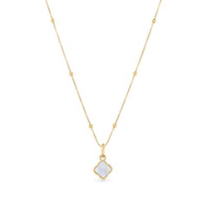 Mother of Pearl Clover Necklace (Gold)