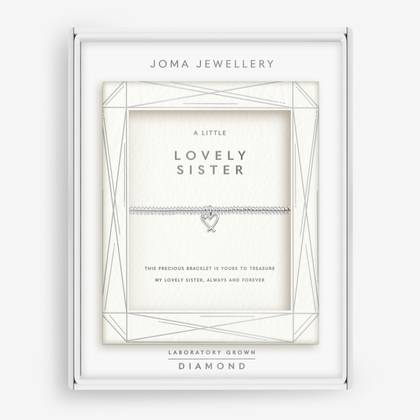Laboratory Grown Diamond A Little 'Lovely Sister' Bracelet in Silver Plating