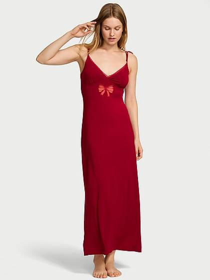 SoSoft™ Modal Bow Maxi Slip Dress