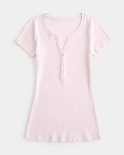 Short-Sleeve Y2K Henley