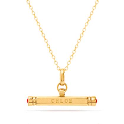 Custom Stamped T-Bar Necklace (Gold)