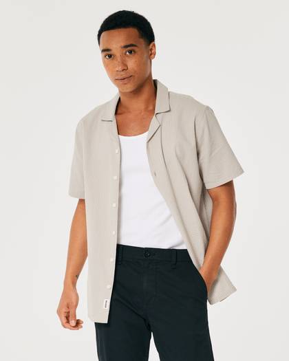 Short-Sleeve Seersucker Shirt