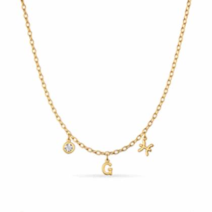 Made Mine Fine Charm Necklace (Gold)