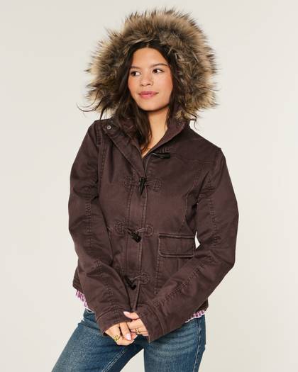 Faux Fur Trim Bomber Jacket