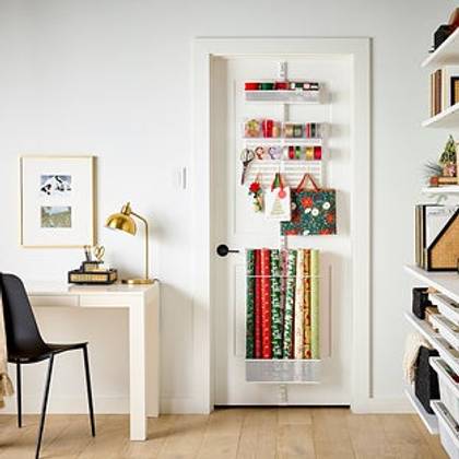 Elfa Classic&reg; Mesh Gift Wrap Door & Wall Rack Solution White