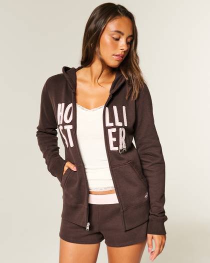 Logo Graphic Zip-Up Hoodie