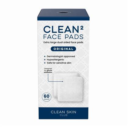 Clean Skin Club Clean Face Pads - 60ct: For Normal, Oily, Combination & Sensitive Skin, Hypoallergenic, Cotton