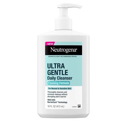 Neutrogena Ultra Gentle Foaming Facial Cleanser, Hydrating Face Wash for Sensitive Skin - 16 fl oz: Hypoallergenic, Dye-Free, Noncomedogenic