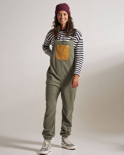 Ace Polar Fleece Dungarees - Dusty Olive