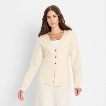 Women's Nipped Waist Cardigan - Future Collective Cream XL