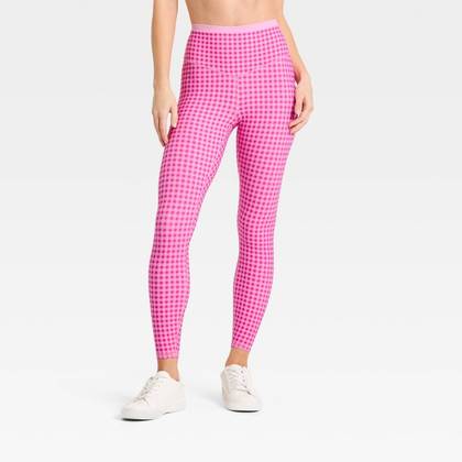 Women's High-Rise Piped 7/8 Leggings - JoyLab™ Pink M