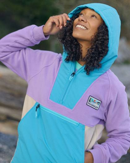 Alexander Hooded Polar Fleece - Retro Purple/Bluejay