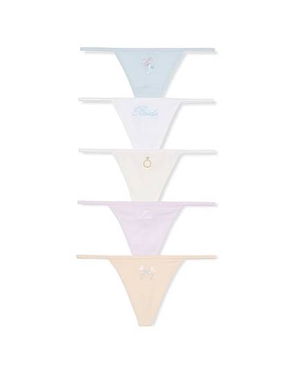 5-Pack Bridal Stretch Cotton V-String Panties