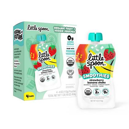 Little Spoon Strawberry Banana Organic ' Smoothie - 16oz/4ct Pouches
