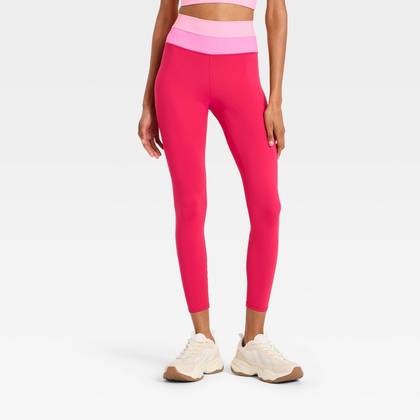 Women's High-Rise Colorblocked Leggings - JoyLab™ Pink XXS