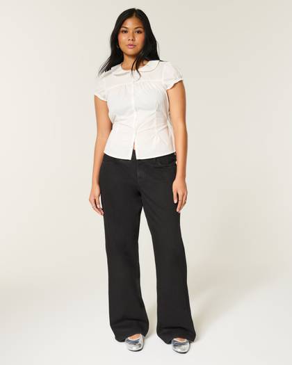 Low-Rise Black Baggy Jeans