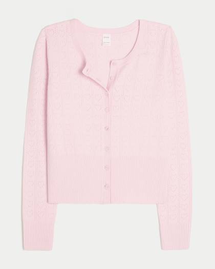 Gilly Hicks Heart Pointelle Cardigan