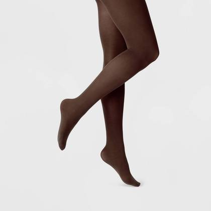 Women's 50D Opaque Tights - A New Day™ Brown S/M