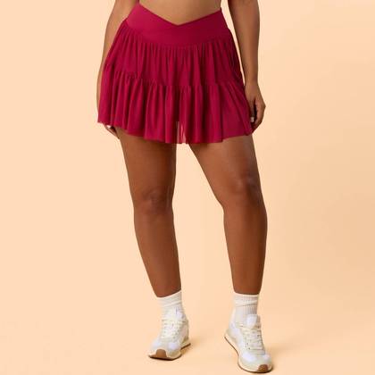 Blogilates Women's Ballerina Skort - Burgundy 3X
