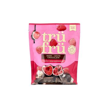 Tru Fru, Freeze-Dried Raspberries, Dark + White Chocolate, 3.4 oz