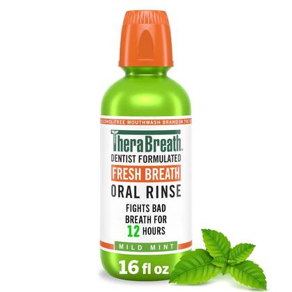 TheraBreath Fresh Breath Mouthwash Alcohol-Free - Mild Mint - 16 fl oz