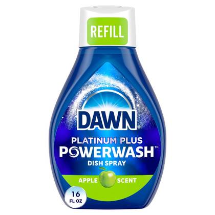 Dawn Platinum Powerwash Dish Spray Refill - Apple -16 fl oz: Phosphate-Free Liquid for Multi-Surface Grease Removal