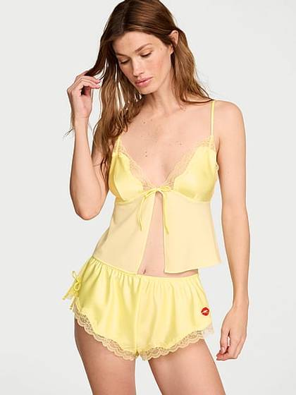 Tease Satin & Chiffon Flyaway Cami Set