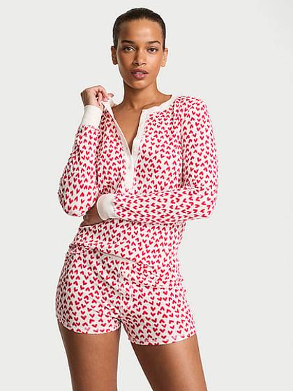 Soft Thermal Henley Short Pajama Set