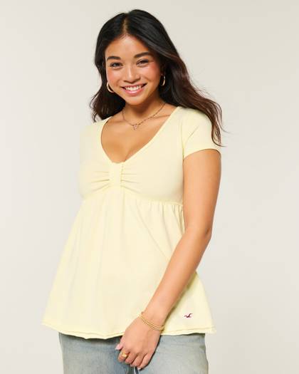 Easy Short-Sleeve Babydoll Top