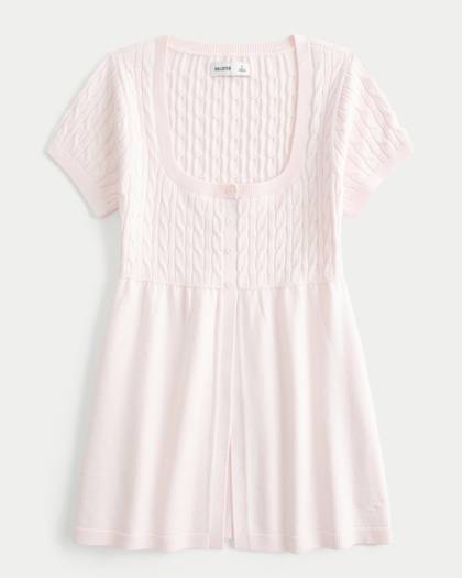 Short-Sleeve Flyaway Babydoll Top