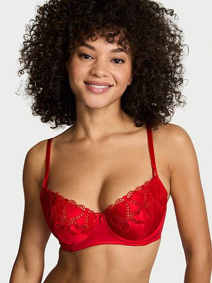Wicked Heartbeat Embroidery Unlined Balconette Bra