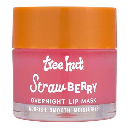Tree Hut Strawberry Overnight Lip Mask - 0.6oz: Deep Hydration, Soothing, Brightening, Paraben-Free