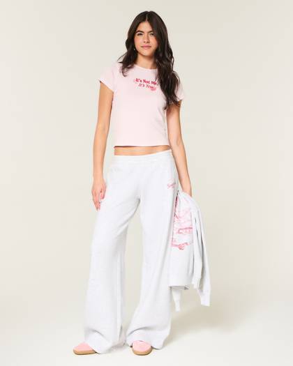 Hollister Feel Good Sweetheart Graphic Baggy Sweatpants