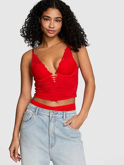 PINK Wink™ Lightly Lined Plunge Corset Top